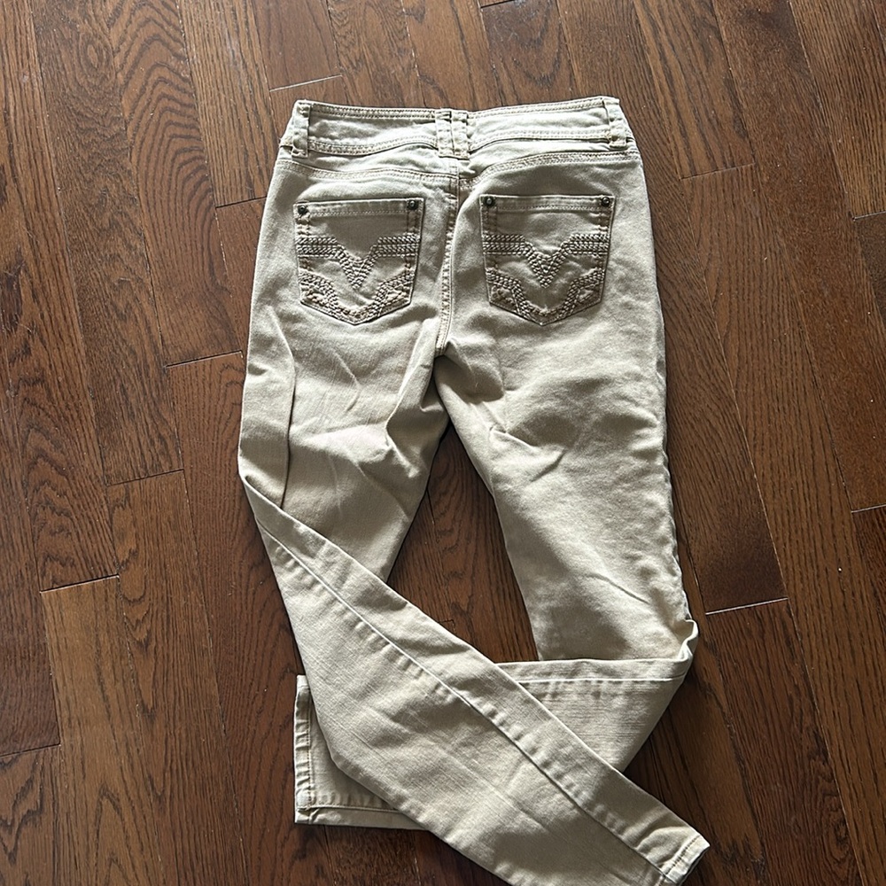 Cache Tan Embroidered Jeans - Size 0 - Picture 4 of 6